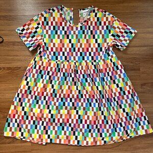 Rainbow Checkered Dress